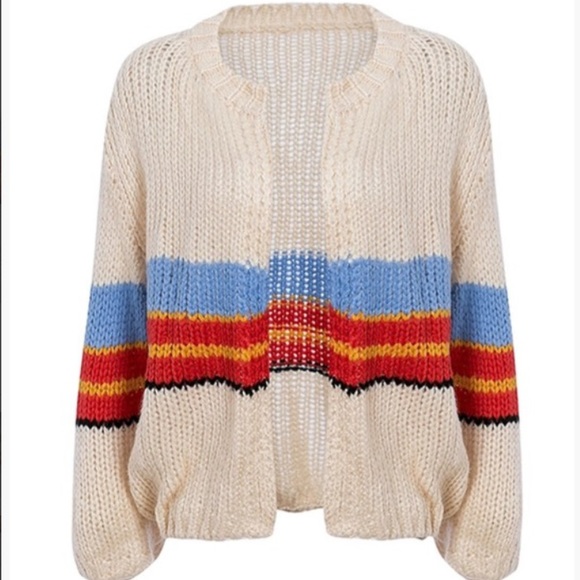 The Love of Rainbows 3/4 Sleeve Cardigan Sweater - Picture 7 of 8